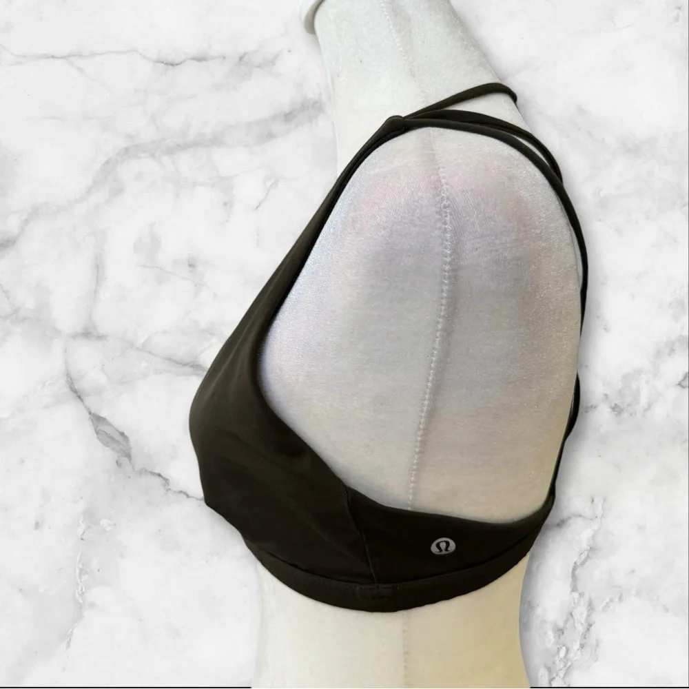 Lululemon Raise The Barre Bra Olive Green‎ Womens Size 8